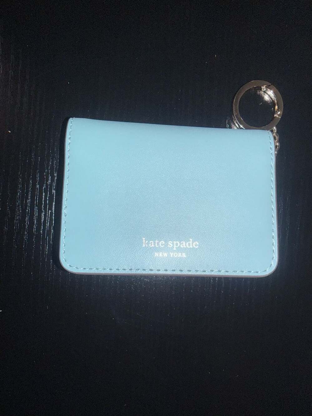 Kate Spade Spencer Mini Key Ring Wallet Small Bifold Light Blue